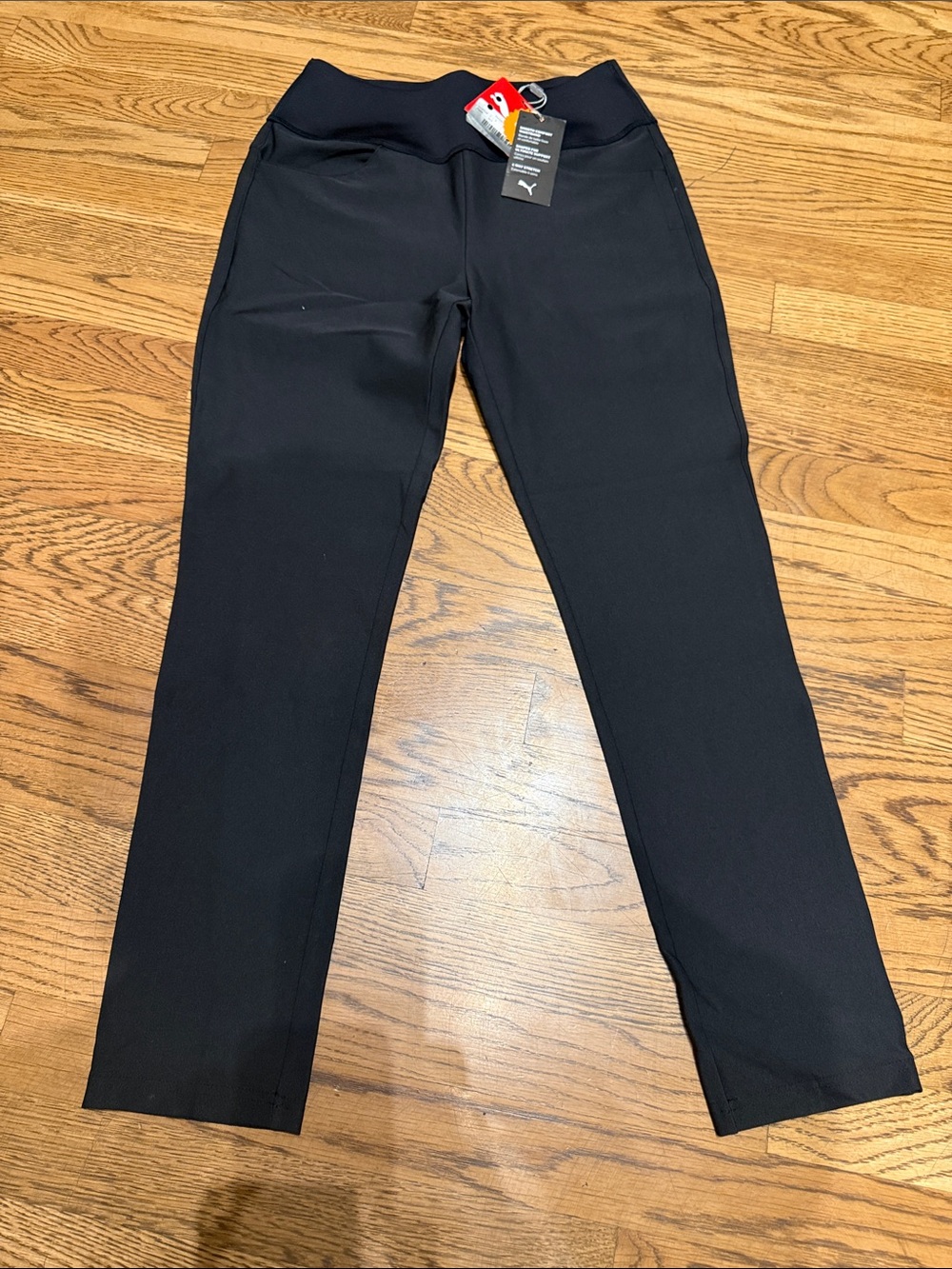 Puma Womens Black Straight Athletic Jeans